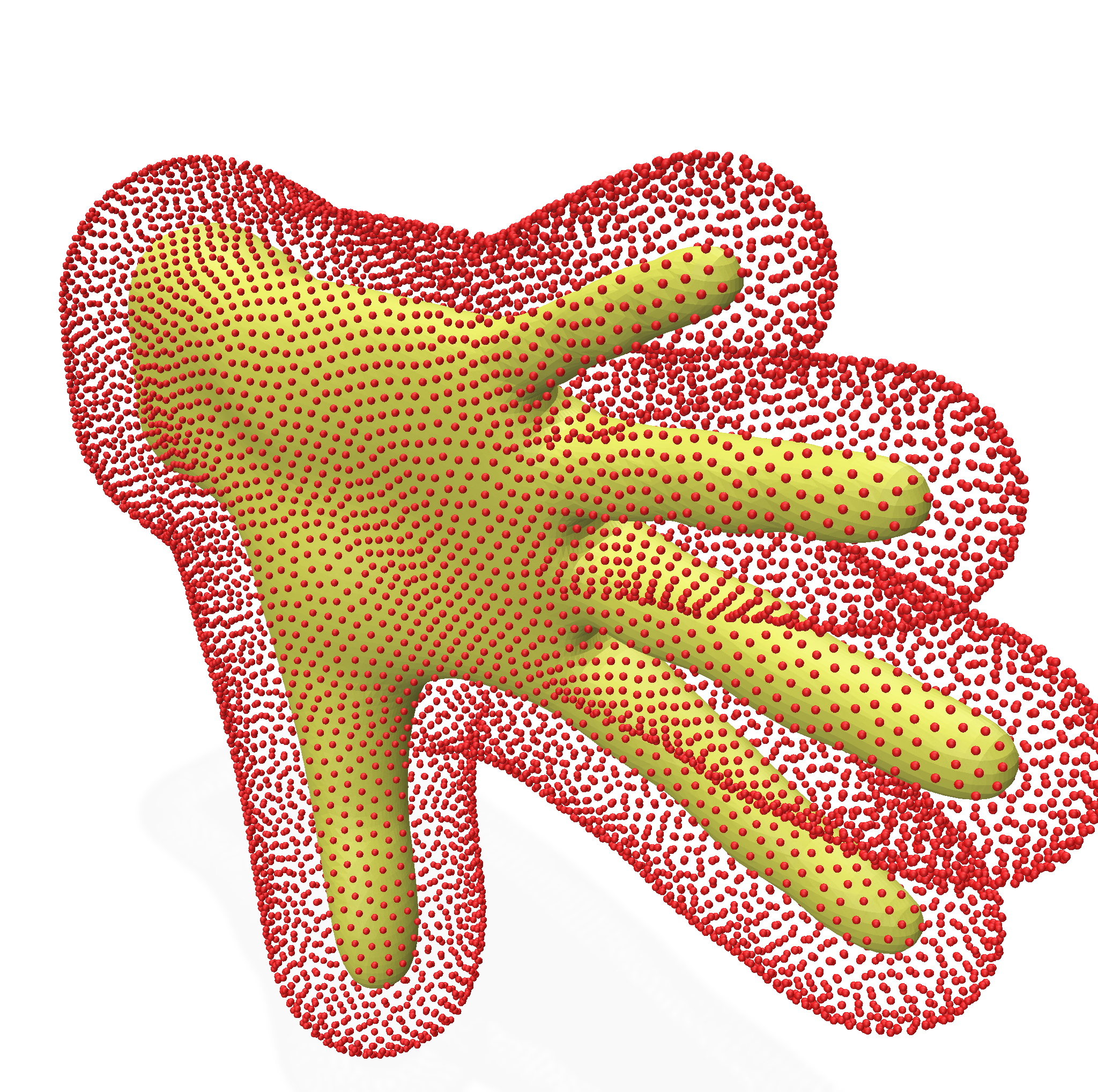 Hand – point samples, normal distance